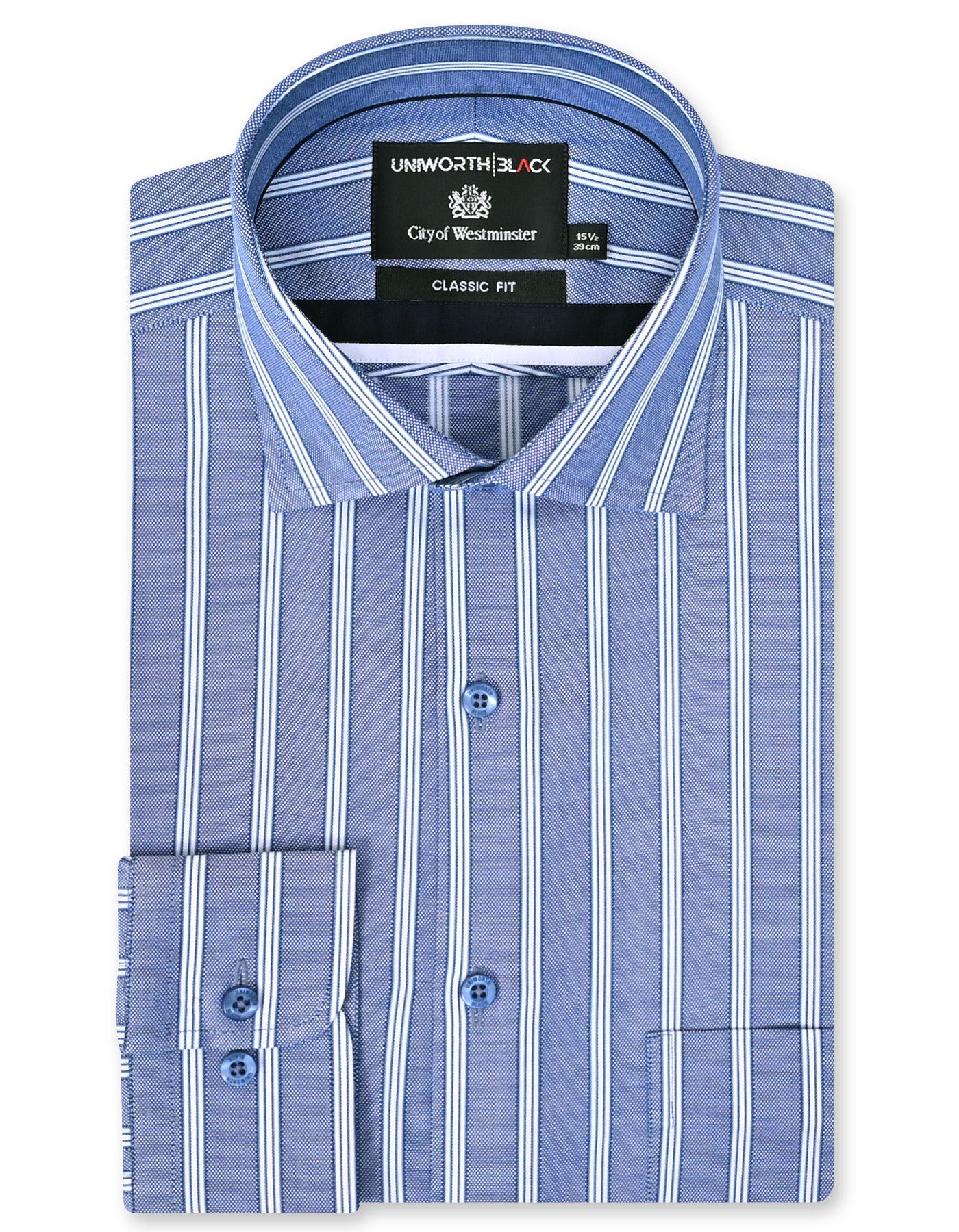 Stripe Navy Classic Fit Shirt FS2906-1RF-14.5