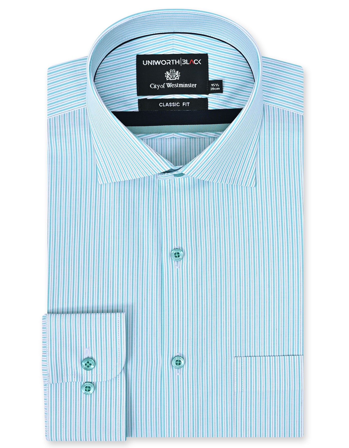 Stripe D Cyan Classic Fit Shirt FS2909-1RF-14.5