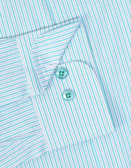 Stripe D Cyan Tailored Smart Fit Shirt FS2909-1SF-15.5