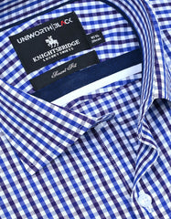 Check Royal Blue Tailored Smart Fit Shirt FS2909SF-15