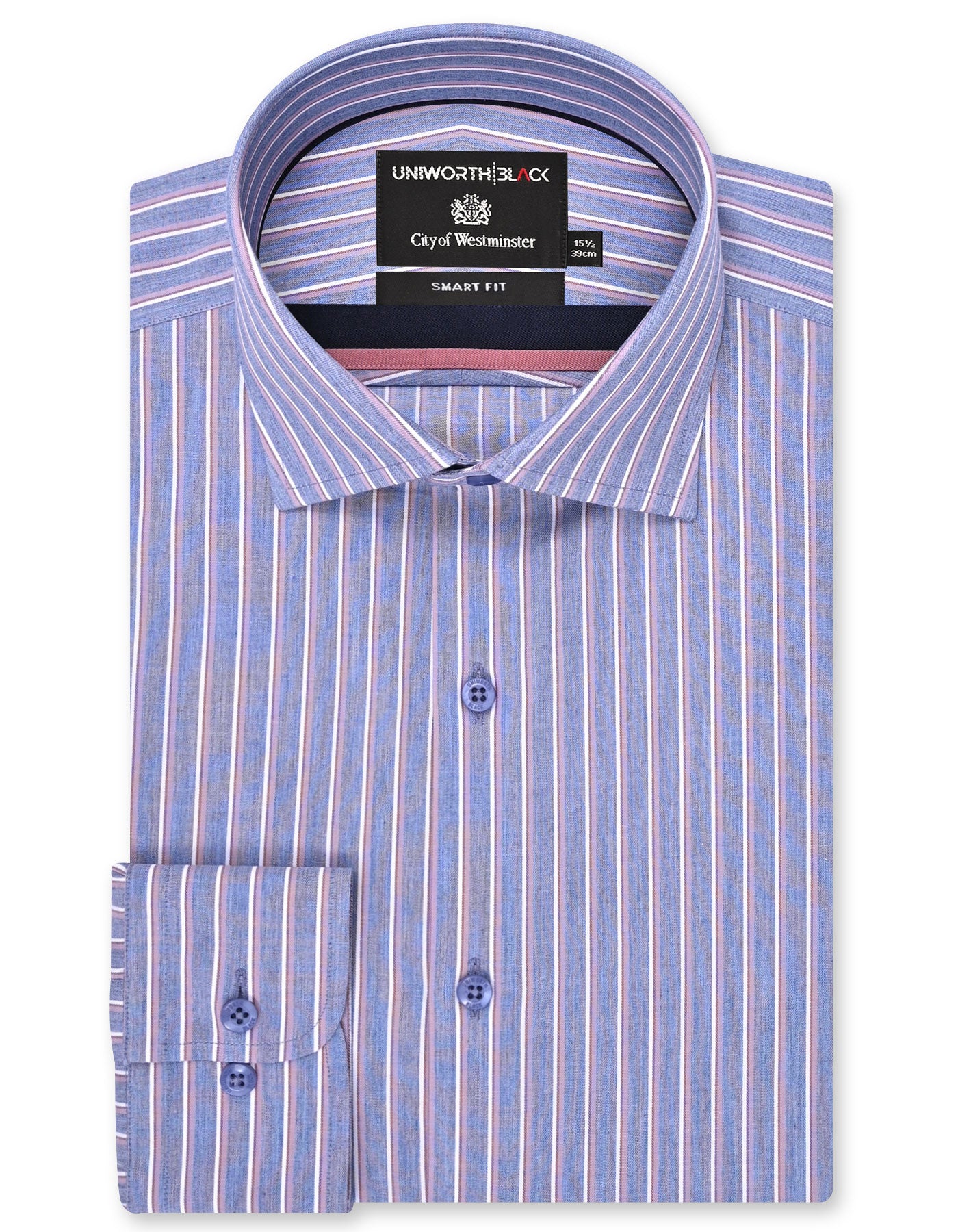 Stripe Navy Tailored Smart Fit Shirt FS2912-1SF-14.5