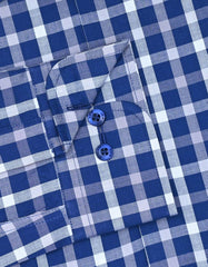 Check Navy Tailored Smart Fit Shirt FS2912SF-15.5