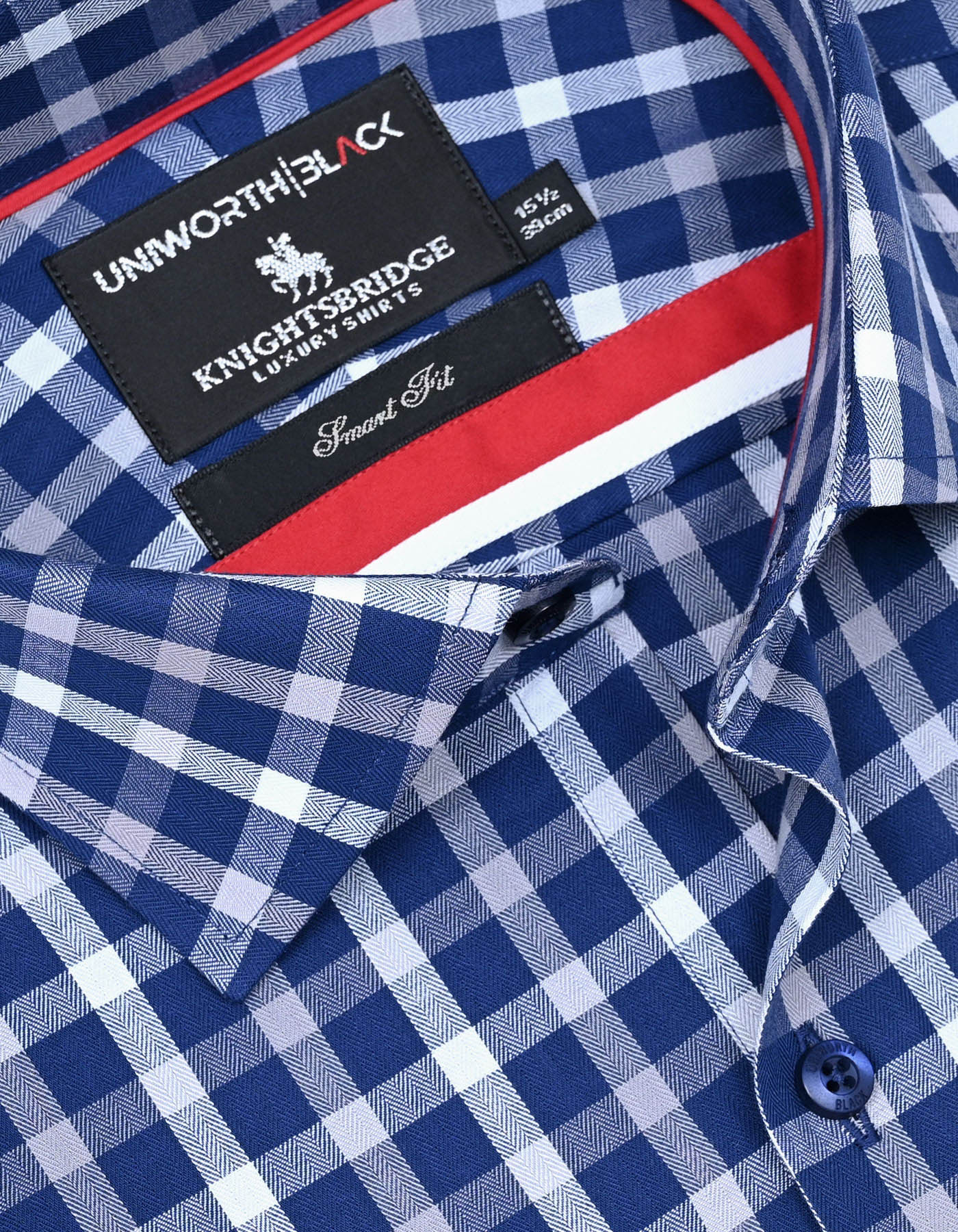 Check Navy Tailored Smart Fit Shirt FS2912SF-15