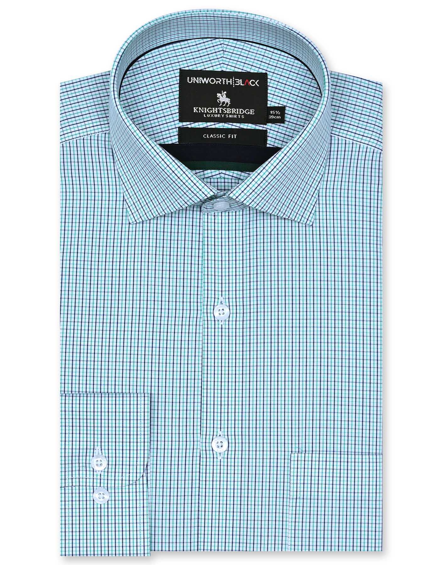 Check Green Classic Fit Shirt FS2917RF-14.5