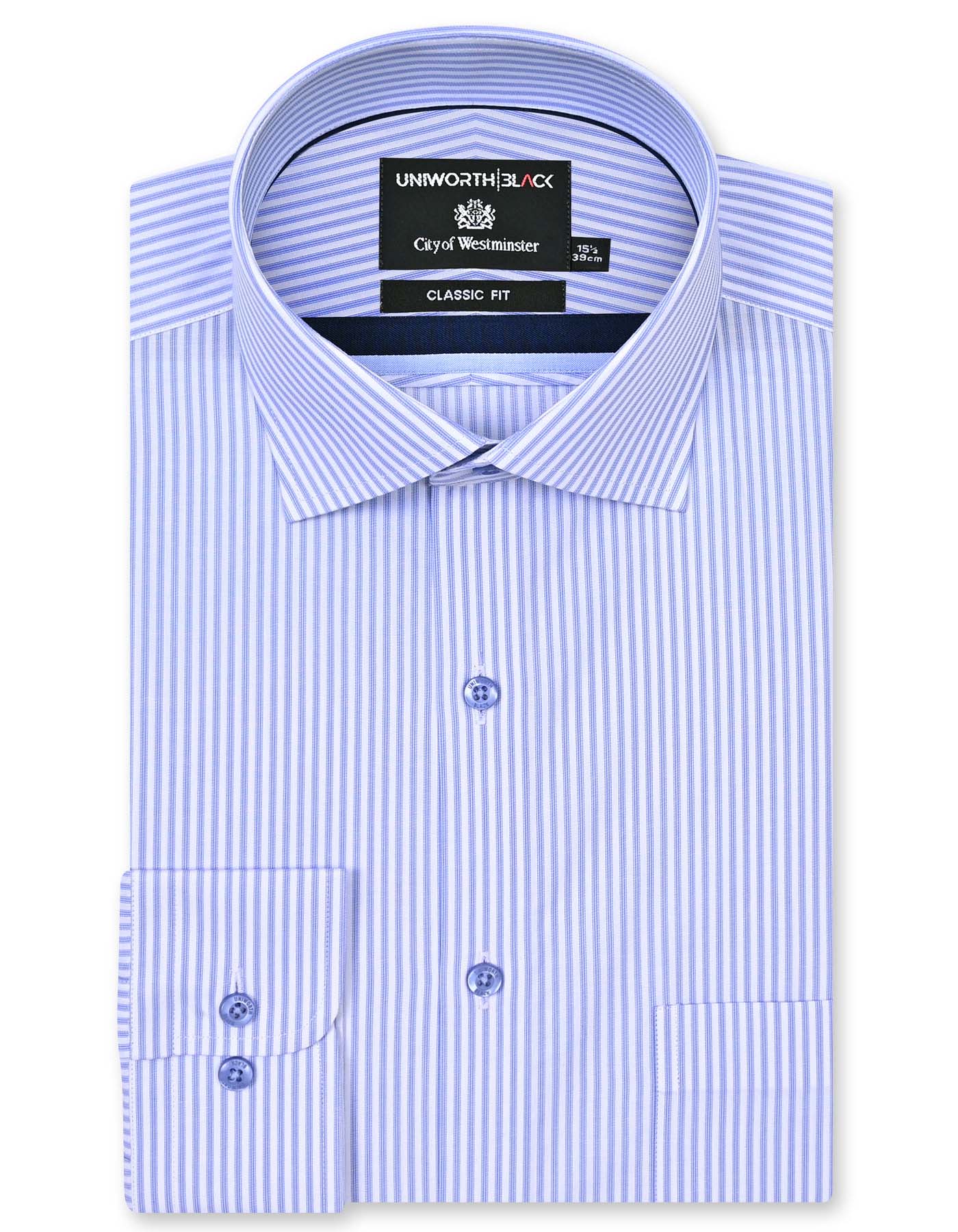 Stripe Blue Classic Fit Shirt FS2921-1RF-14.5