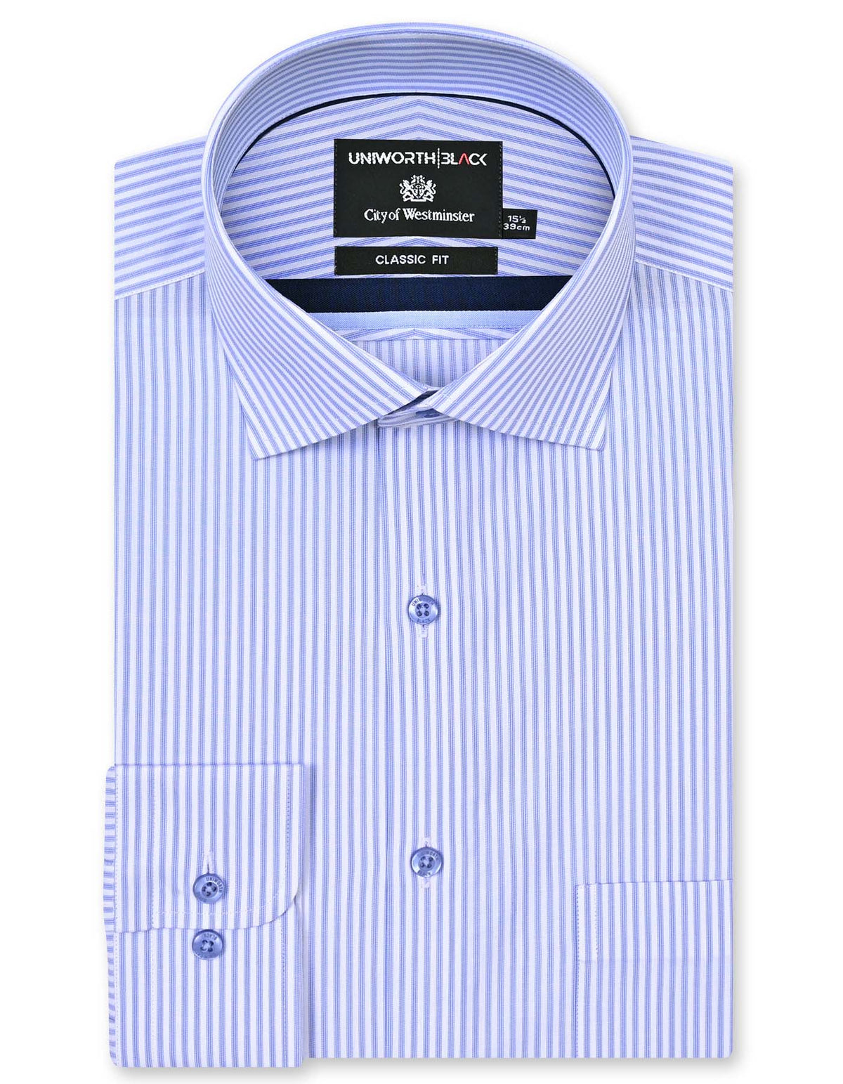 Stripe Blue Classic Fit Shirt FS2921-1RF-14.5