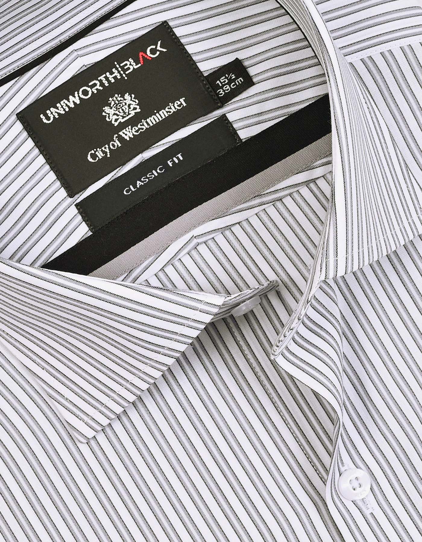 Stripe Grey Classic Fit Shirt FS2925-1RF-15