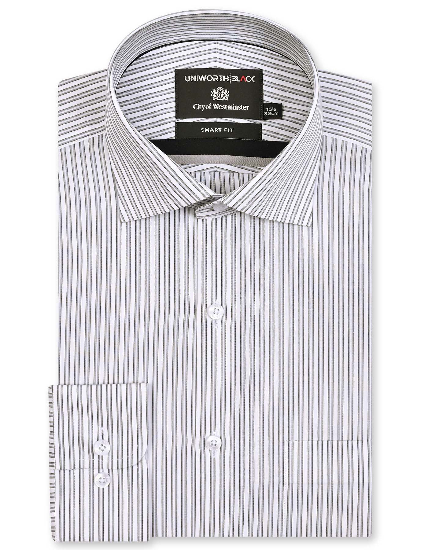Stripe Grey Tailored Smart Fit Shirt FS2925-1SF-14.5