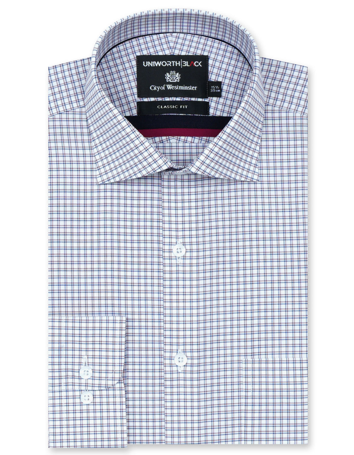 Check Maroon Classic Fit Shirt FS2927RF-14.5