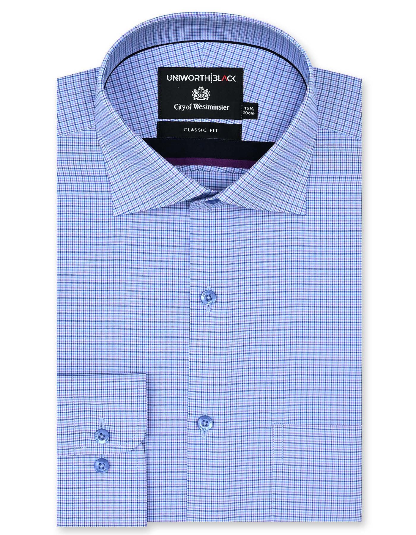 Check Navy Classic Fit Shirt FS2929RF-14.5