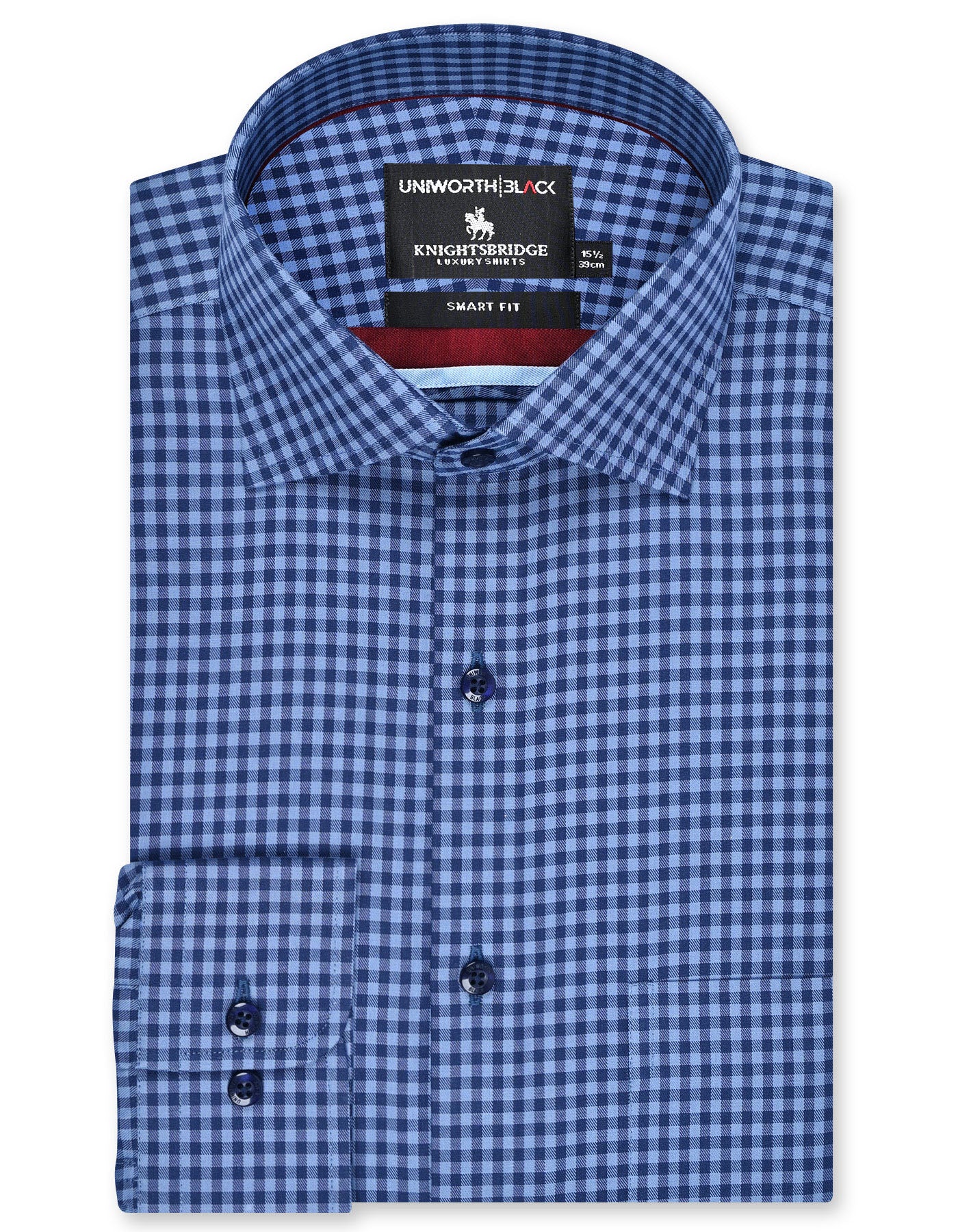 Check M Blue Tailored Smart Fit Shirt FS2932-1SF-14.5