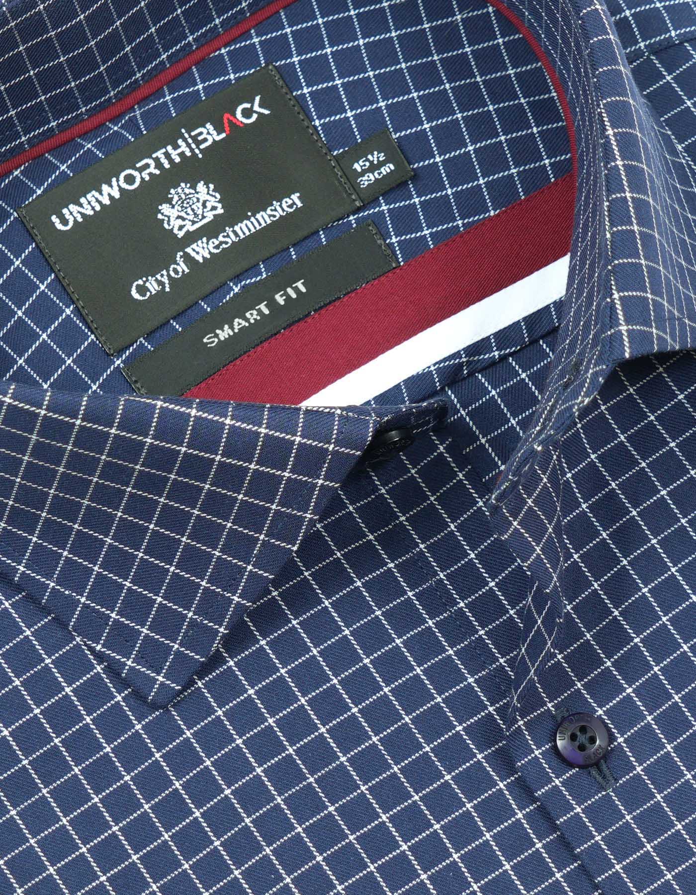 Check Navy Tailored Smart Fit Shirt FS2933SF-15