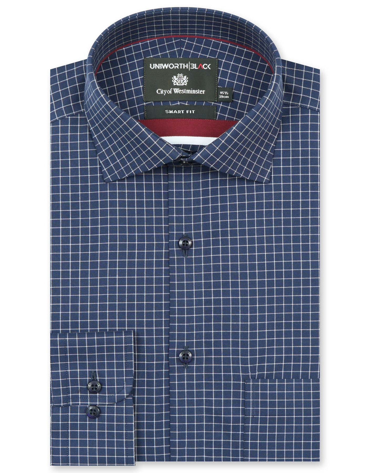Check Navy Tailored Smart Fit Shirt FS2933SF-14.5