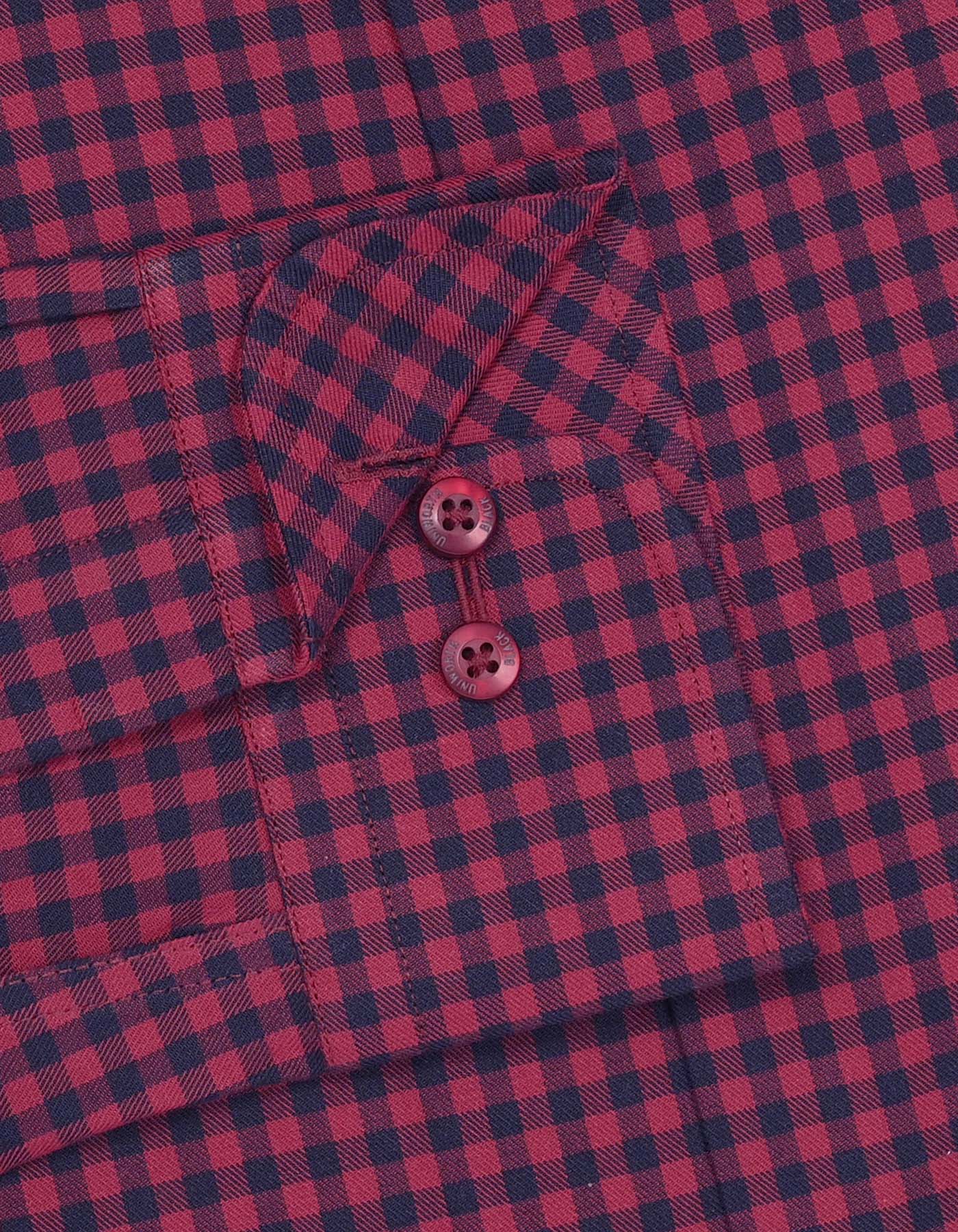 Check Maroon Classic Fit Shirt FS2935RF-15.5