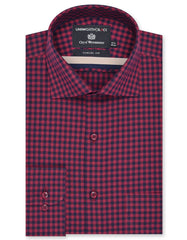 Check Maroon Classic Fit Shirt FS2935RF-14.5