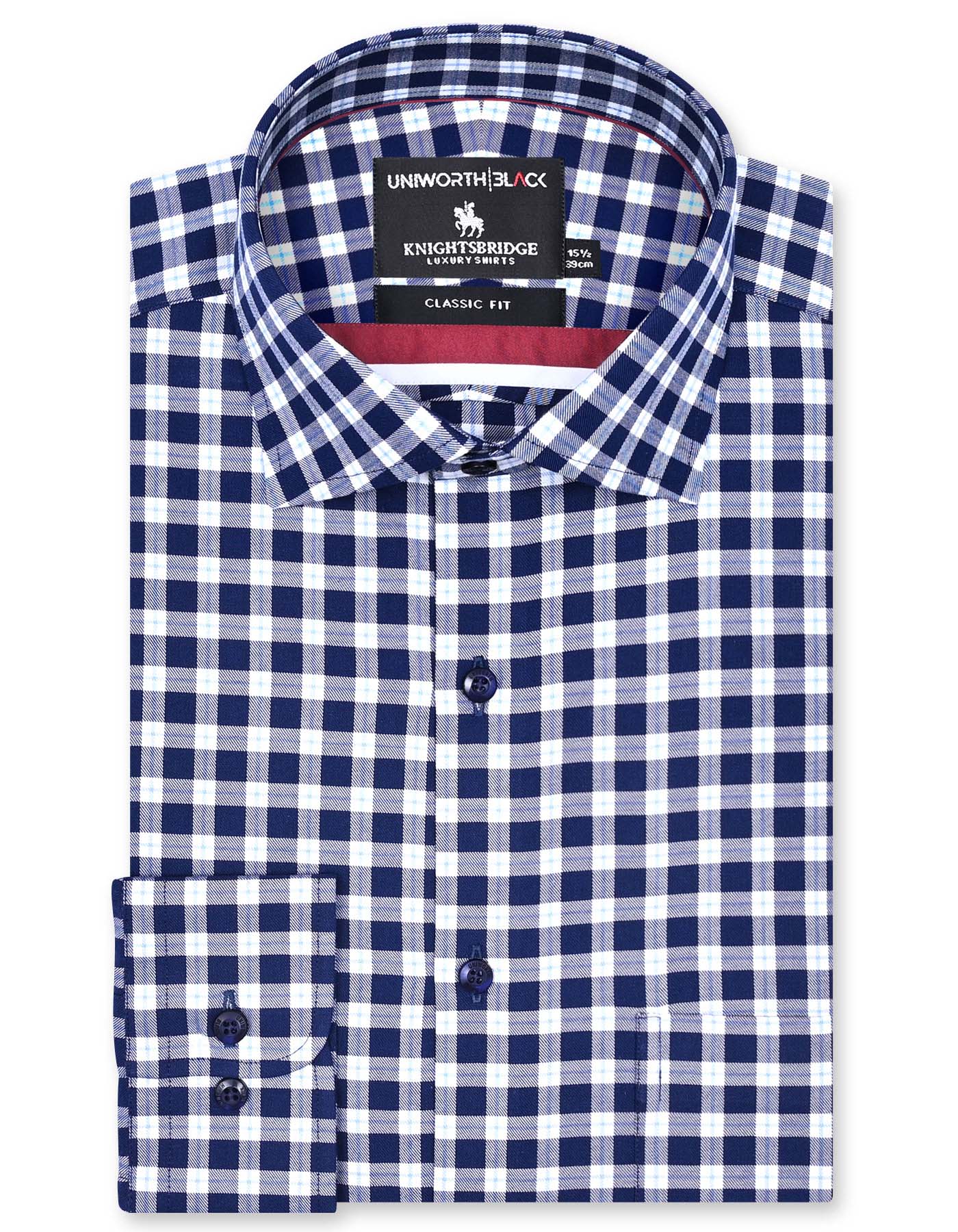Check Navy Classic Fit Shirt FS2937-1RF-14.5