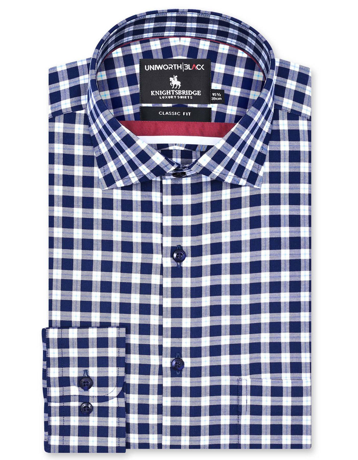 Check Navy Classic Fit Shirt FS2937-1RF-14.5
