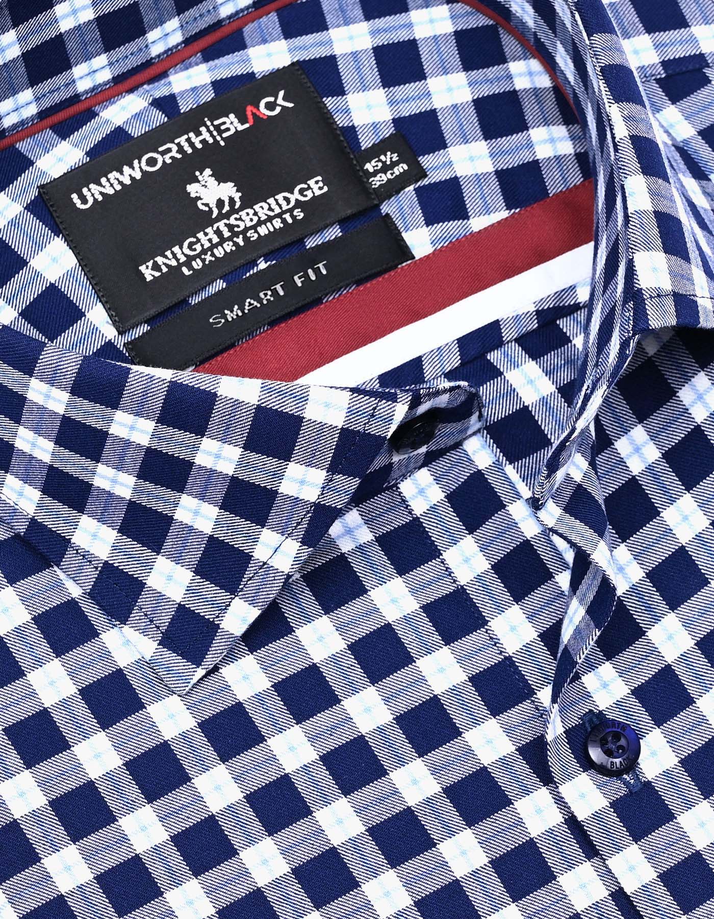 Check Navy Tailored Smart Fit Shirt FS2937-1SF-15