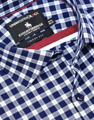 Check Navy Tailored Smart Fit Shirt FS2937-1SF-15