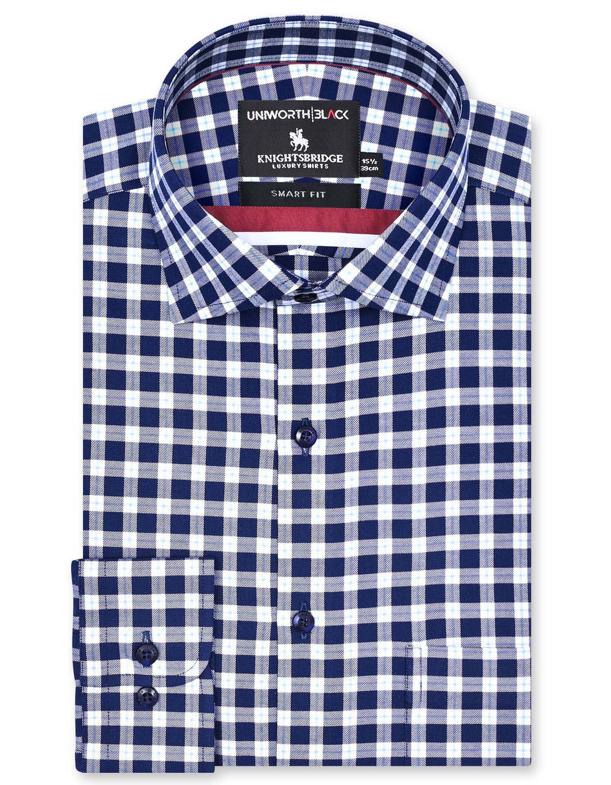 Check Navy Tailored Smart Fit Shirt FS2937-1SF-14.5