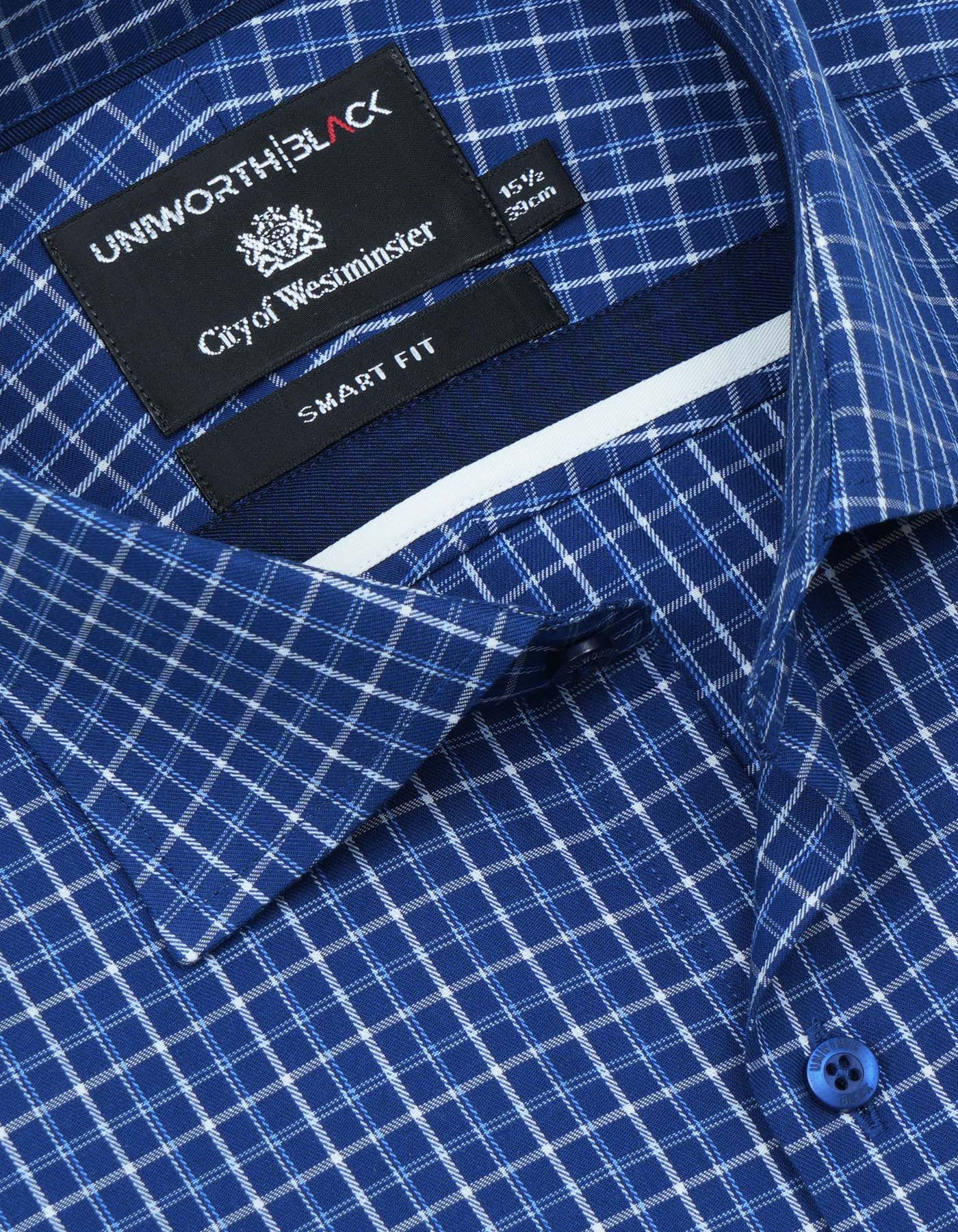Check Blue Tailored Smart Fit Shirt FS2941SF-15