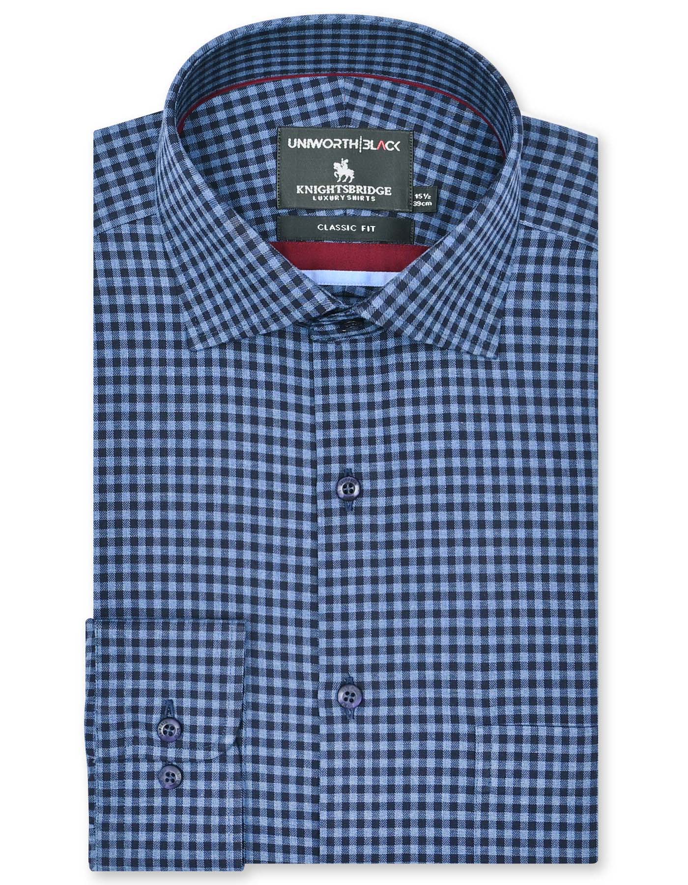 Check Navy Classic Fit Shirt FS2948RF-14.5