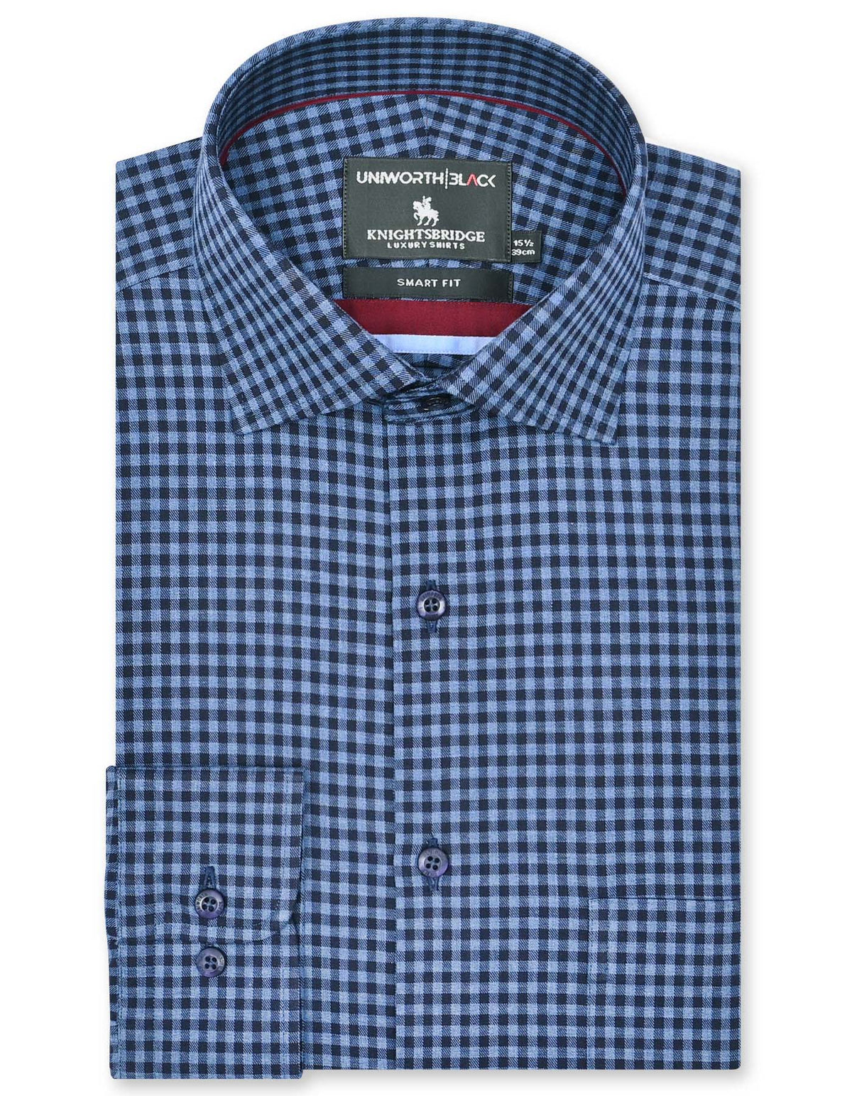 Check Navy Tailored Smart Fit Shirt FS2948SF-14.5