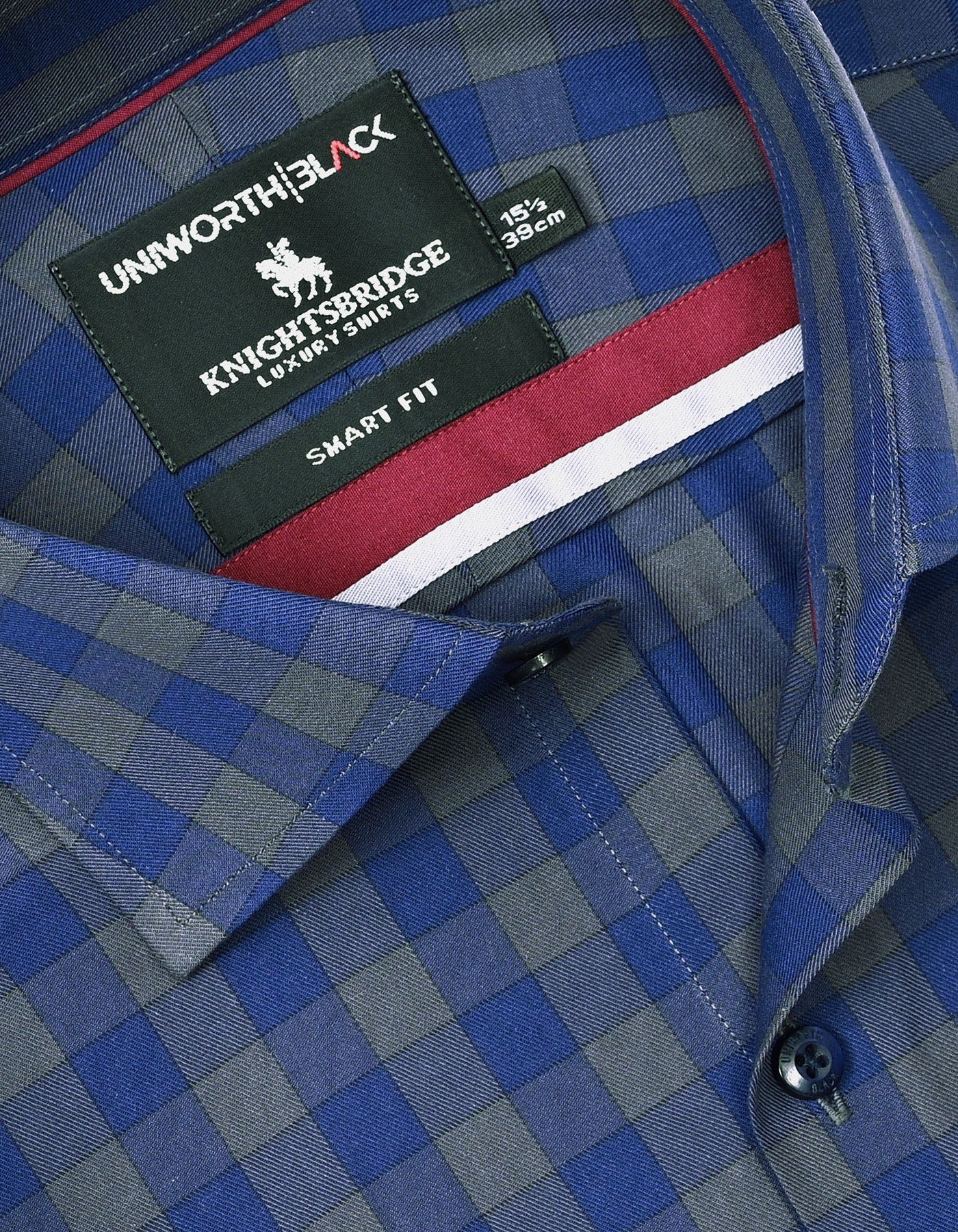 Check Navy Tailored Smart Fit Shirt FS2972SF-15