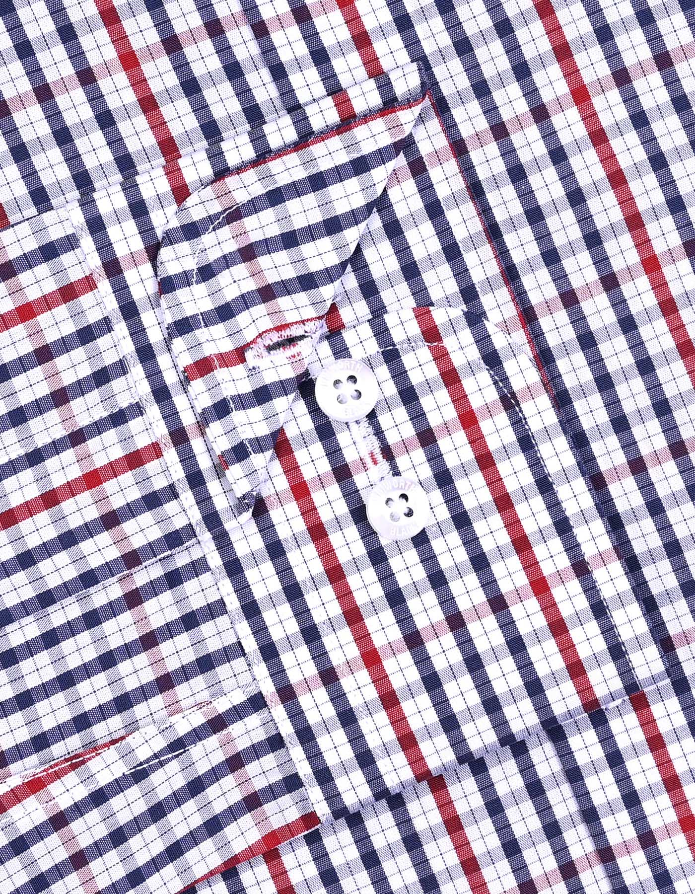 Check Maroon Classic Fit Shirt FS2973RF-15.5