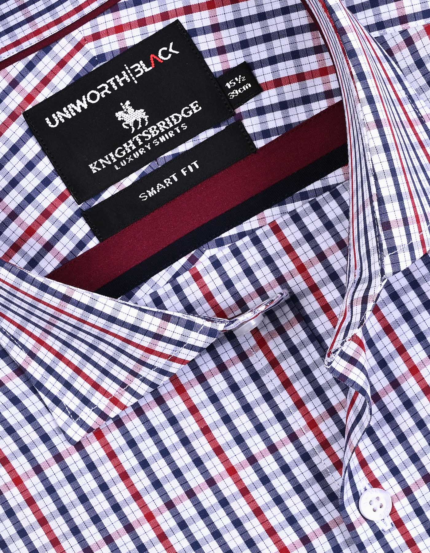 Check Maroon Tailored Smart Fit Shirt FS2973SF-15