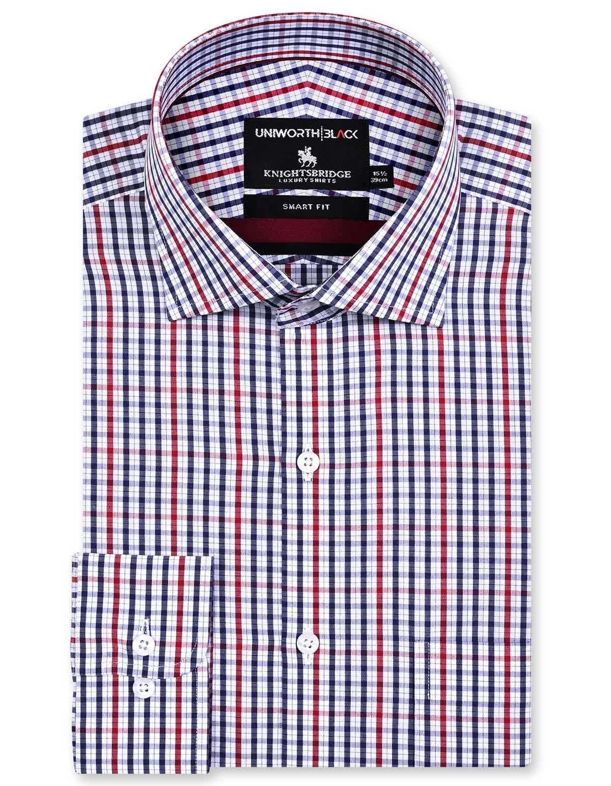 Check Maroon Tailored Smart Fit Shirt FS2973SF-14.5
