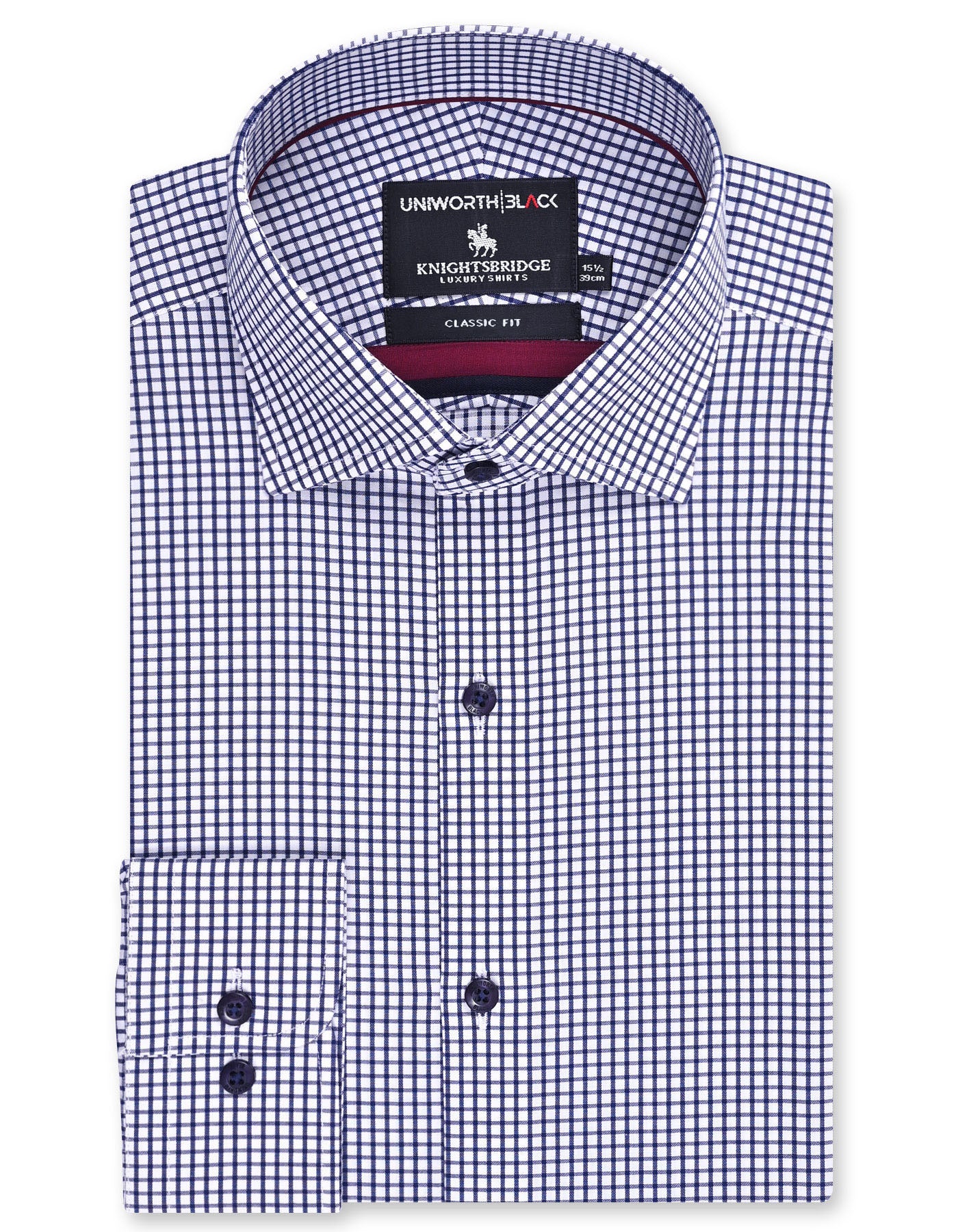 Check Navy Classic Fit Shirt FS2987RF-14.5