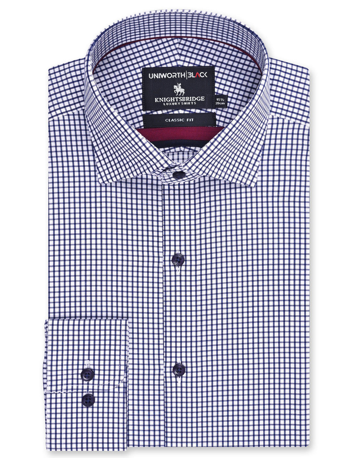 Check Navy Classic Fit Shirt FS2987RF-14.5