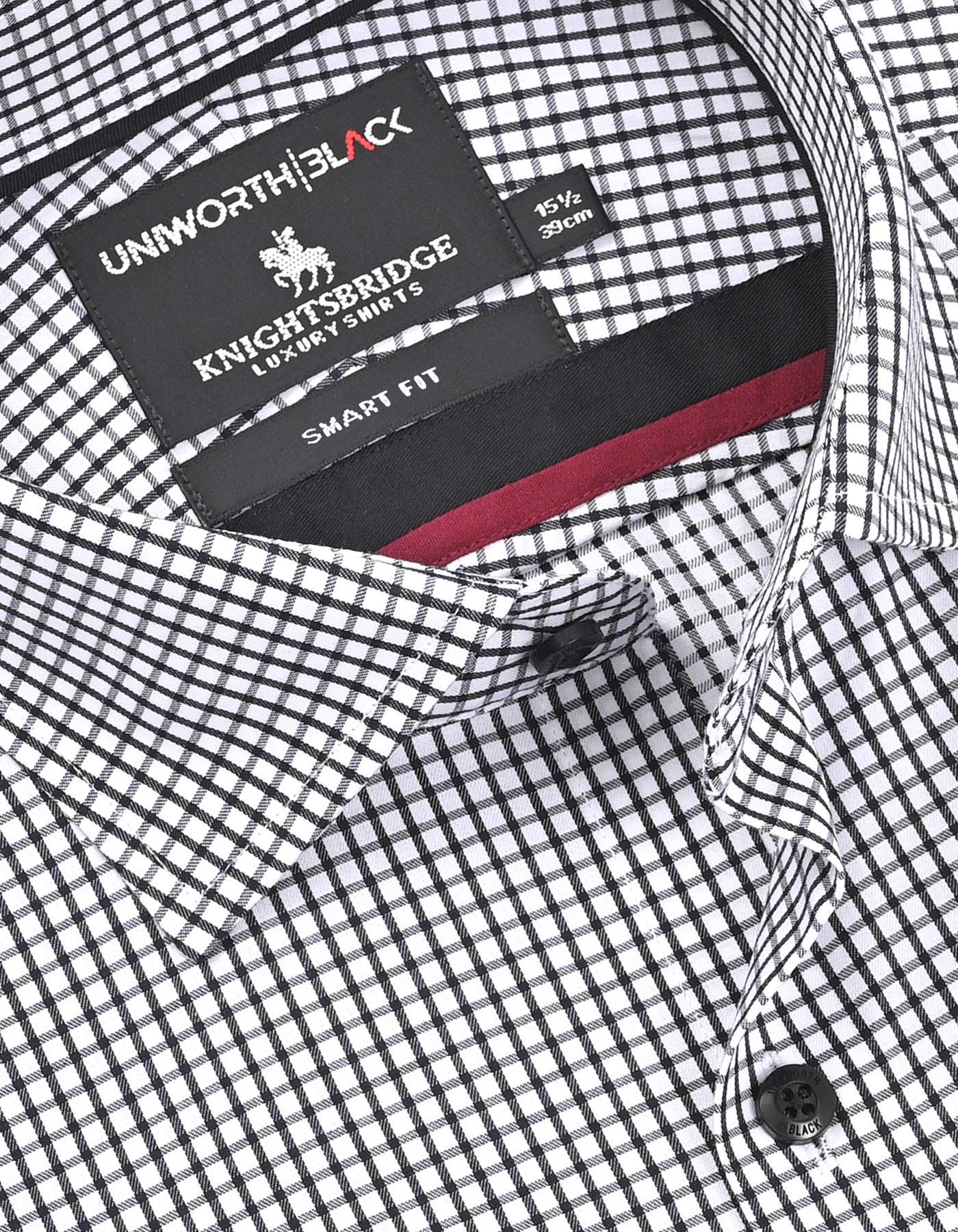 Check Black Tailored Smart Fit Shirt FS2988SF-15