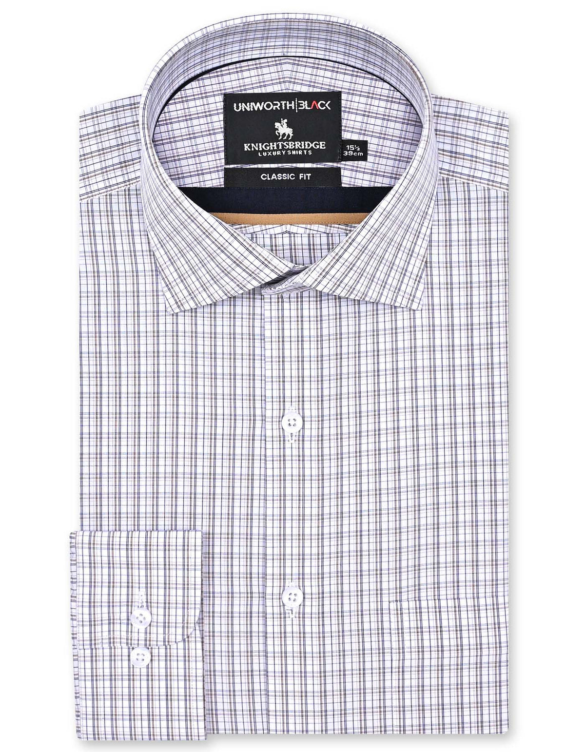 Check Brown Classic Fit Shirt FS2994RF-14.5