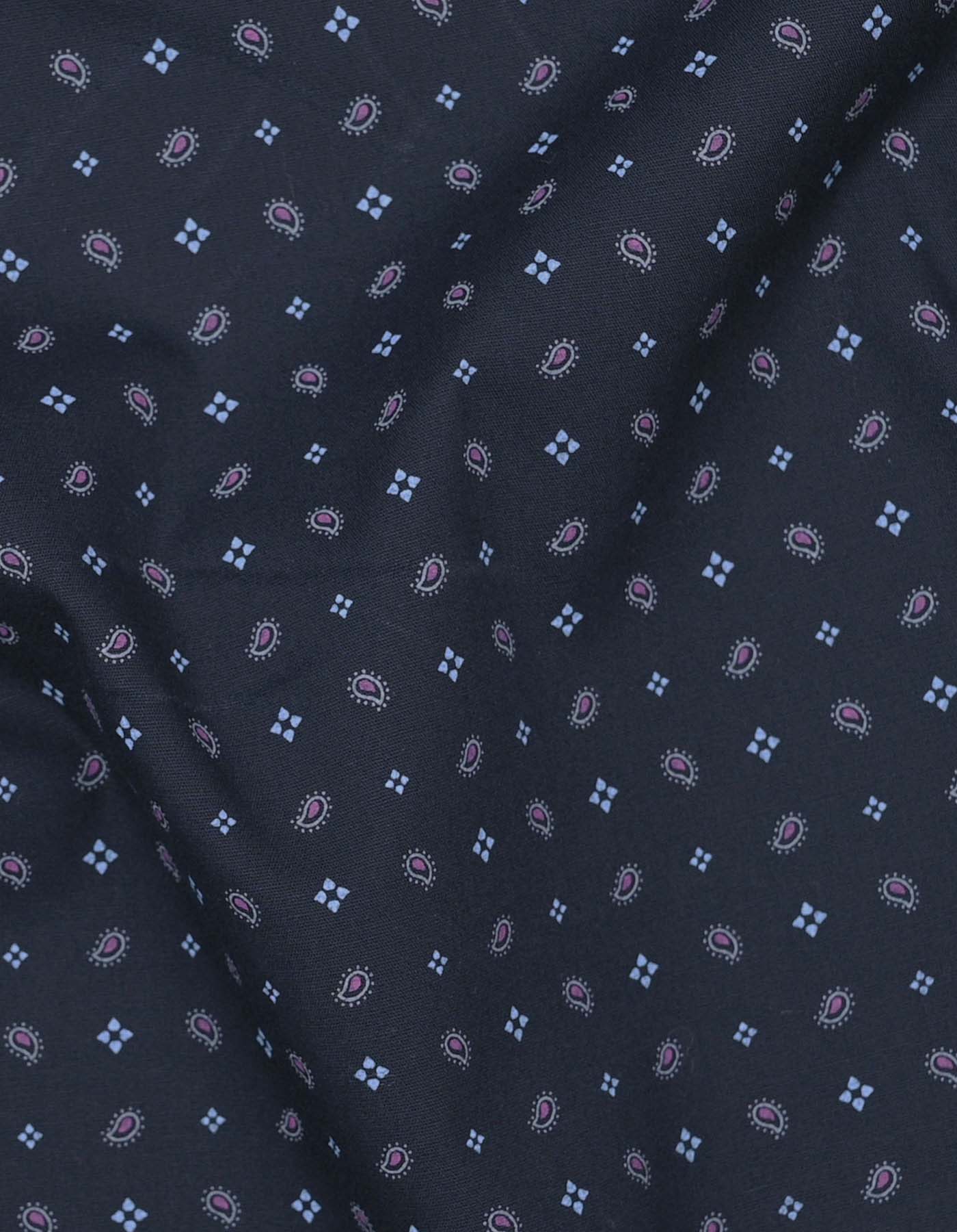 Printed Navy/Sky Tailored Smart Fit Shirt FS642SF-16
