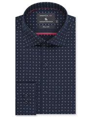 Printed Navy/Sky Tailored Smart Fit Shirt FS642SF-14.5
