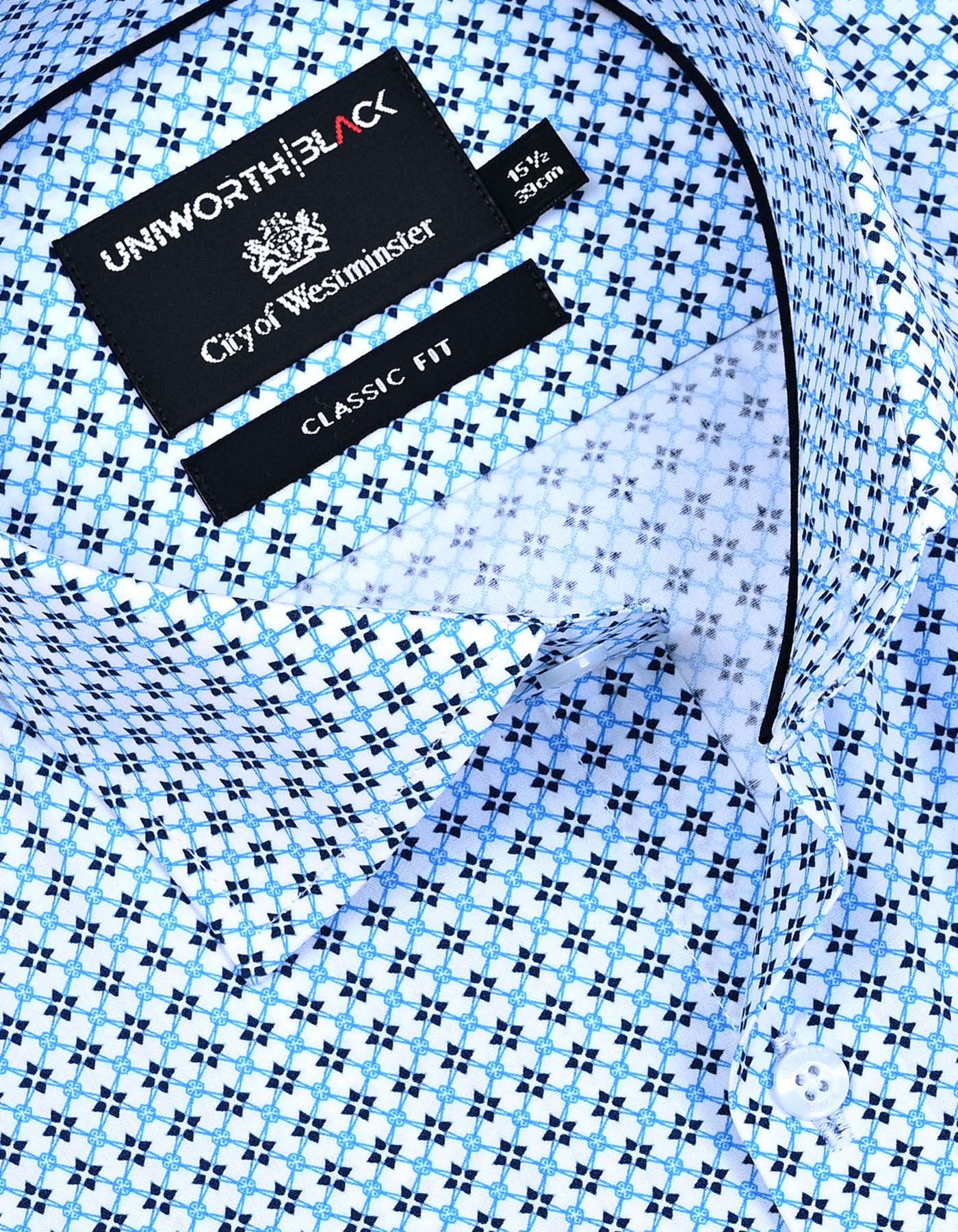 Printed Navy Classic Fit Shirt FS643-1RF-15