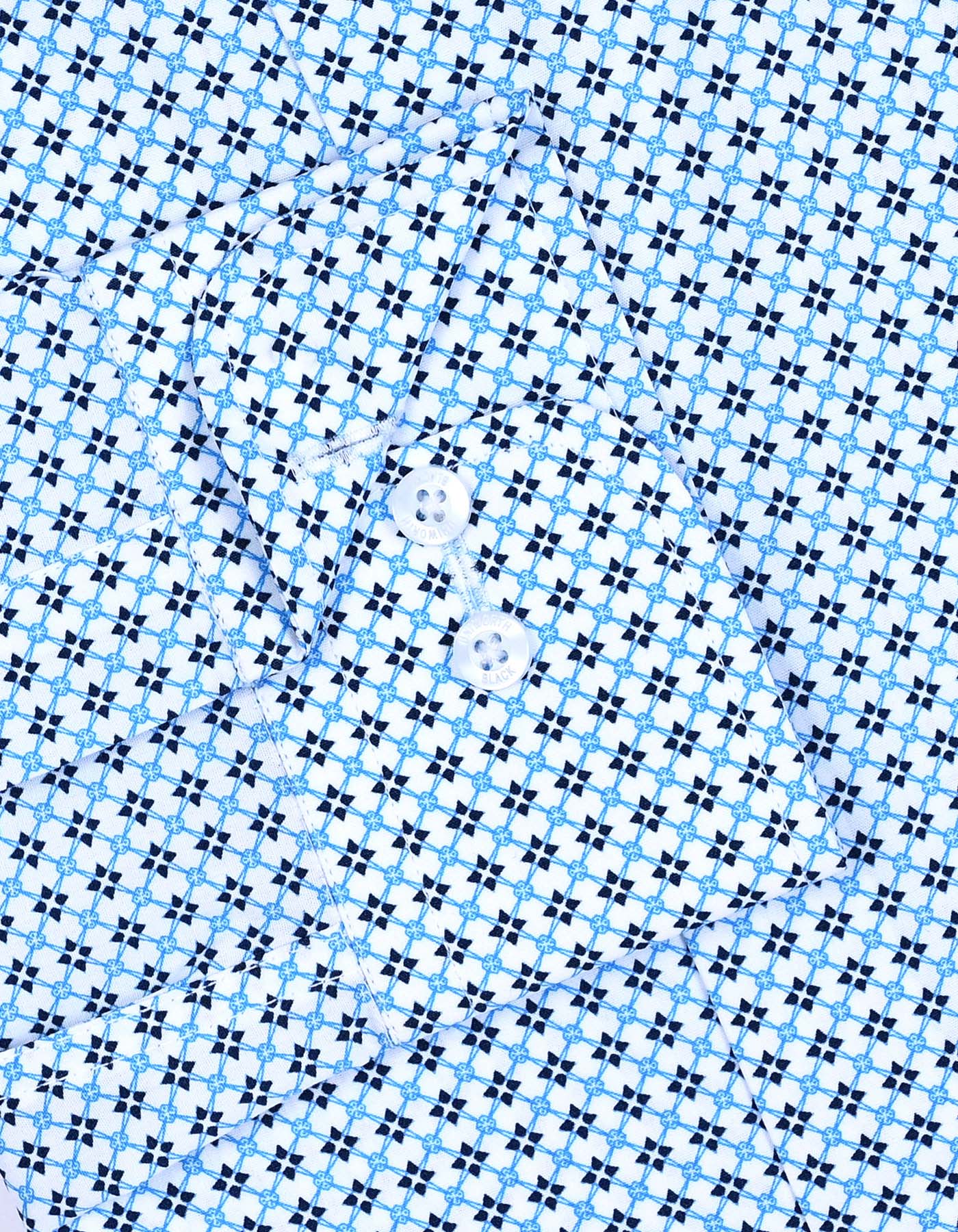 Printed Navy Tailored Smart Fit Shirt FS643-1SF-15.5