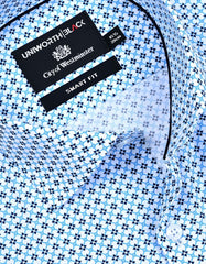 Printed Navy Tailored Smart Fit Shirt FS643-1SF-15