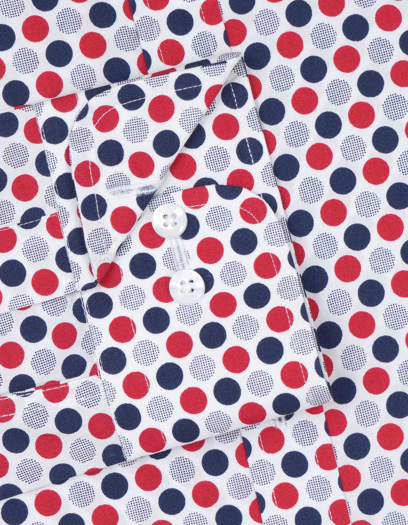 Printed Navy/Red Tailored Smart Fit Shirt FS645-1SF-15.5