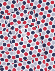 Printed Navy/Red Tailored Smart Fit Shirt FS645-1SF-15.5