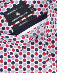 Printed Navy/Red Tailored Smart Fit Shirt FS645-1SF-15