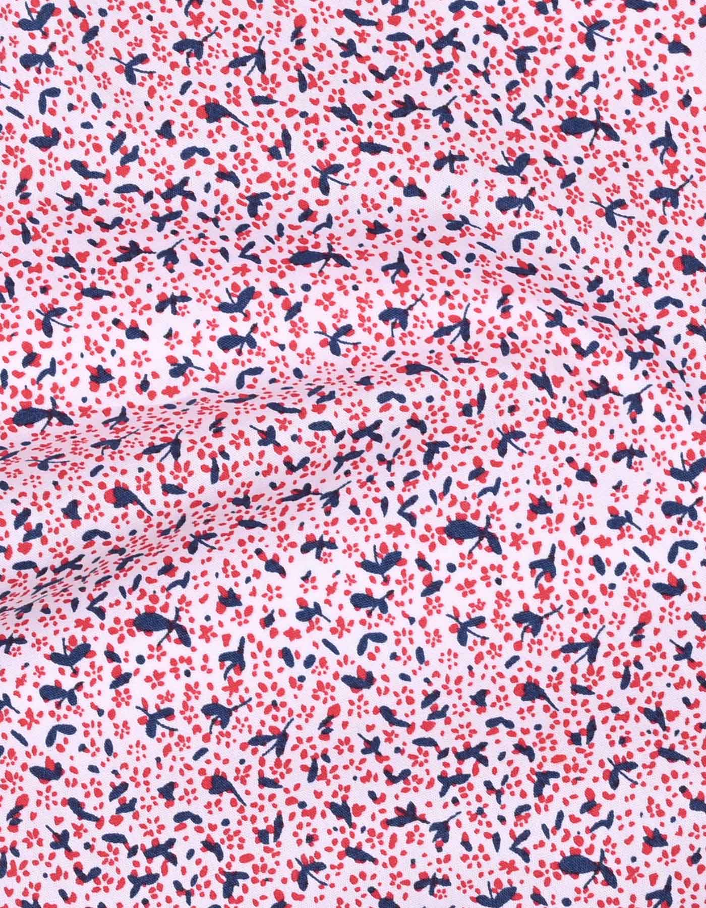 Printed White/Red Classic Fit Shirt FS648RF-16