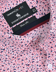 Printed White/Red Classic Fit Shirt FS648RF-15