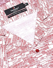 Printed Red Classic Fit Shirt FS759-1RH-15.5