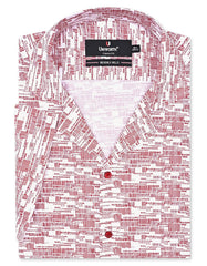 Printed Red Classic Fit Shirt FS759-1RH-14.5