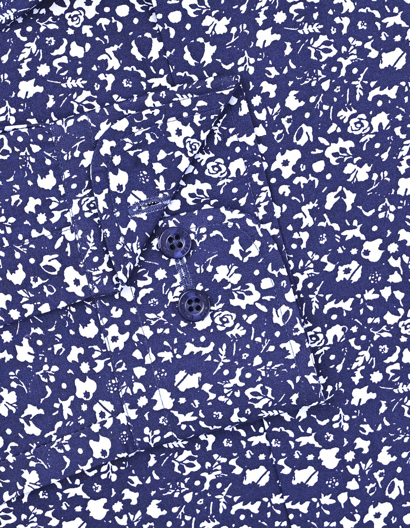 Printed Navy Tailored Smart Fit Shirt FS801SF-15.5