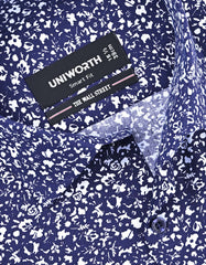 Printed Navy Tailored Smart Fit Shirt FS801SF-15