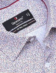 Printed Royal Blue Tailored Smart Fit Shirt FS807SF-15